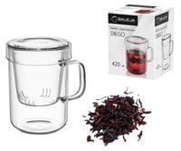 Kubek żaroodporny z zaparzaczem DIEGO 420 ml zaparzania herbaty ziół i kawy