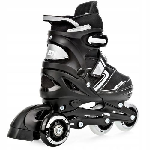 Rolki Łyżwy Wrotki 4w1 Regulowane RAVEN Helixi Black/Grey 34-37 Kółko LED na Arena.pl