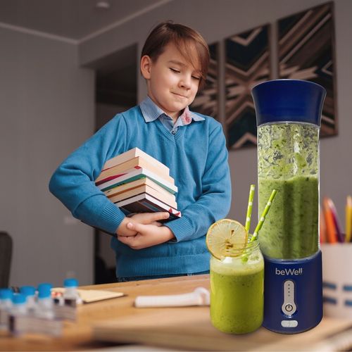 BLENDER KIELICHOWY DO SMOOTHIE KOKTAJLI RĘCZNY beWell Plus 500ml PRZENOŚNY na Arena.pl