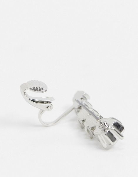 DESIGN Nausznica srebrna z kryształkami zdjęcie 2