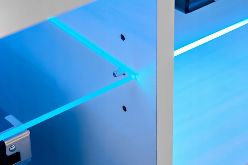 Meblościanka Dąb Wotan/Biały LED RGB Meble RTV – Zestaw Mebli zdjęcie 5