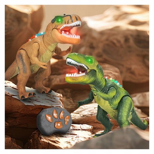 DINOZAUR T-REX INTERAKTYWNY ZDALNIE STEROWANY RC CHODZI RYCZY ŚWIECI PILOT na Arena.pl