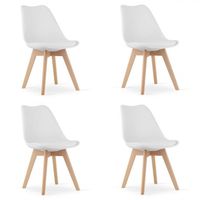 ZESTAW 4 KRZESEŁ SKANDYNAWSKICH ERGONOMICZNYCH BIAŁYCH