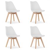 ZESTAW 4 KRZESEŁ SKANDYNAWSKICH ERGONOMICZNYCH BIAŁYCH