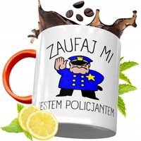 Kubek Pomarańczowy Dla Policjanta Idealny Prezent Z Nadrukiem Ze Zdjęciem