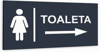 Tabliczka informacyjna ATRACYTOWA aluminiowa TOALETA DAMSKA DOWOLNY NADRUK