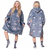 KOC BLUZA Oversize Ciepła Gruba KOCOBLUZA 2w1 XXL SZOPY+SKARPETKI