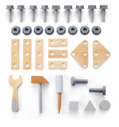 Drewniany Warsztat Dla Dzieci 3w1 Chodzik Pchacz Wózek 47 elementów Solidny na Arena.pl