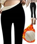 Legginsy damskie Ocieplane ZIMOWE THERMO CIEPŁE GRUBE CZARNE XL/XXL
