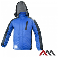 KURTKA ROBOCZA OCIEPLANA ZIMOWA Z KAPTUREM BLUE BLACK BHP Topjack R.L