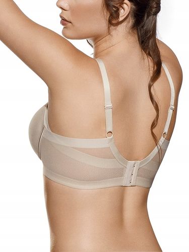 Biustonosz Usztywniany Gładki Modelujący Bez Fiszbin Codzienny Beżowy 85C na Arena.pl