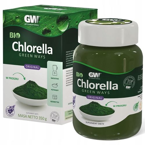 BIO Chlorella Green Ways w proszku 350g + łyżeczka + shaker - Oczyszczanie na Arena.pl