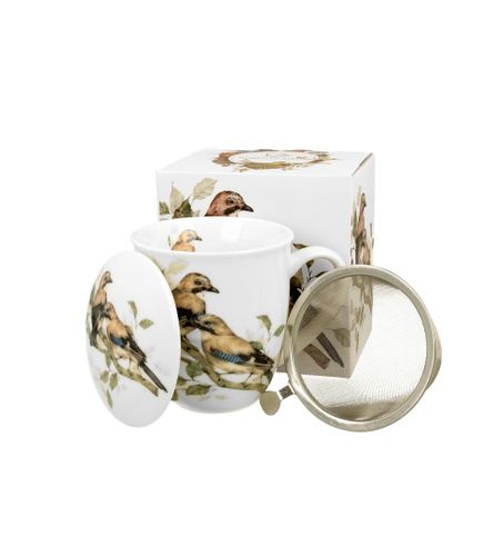 KUBEK Z ZAPARZACZEM POKRYWKĄ DO ZIÓŁ HERBATY DUO SÓJKI NA PREZENT 400 ML na Arena.pl