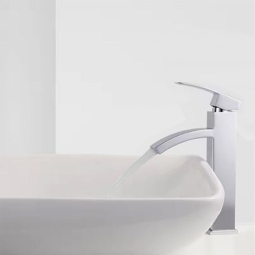 BATERIA UMYWALKOWA KRAN UMYWALKI CHROM NISKA ŁAZIENKOWA CUBIC WODOSPAD na Arena.pl