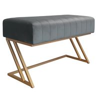 Ławka ZETA LOFT pufa podnóżek metal podstawa złota