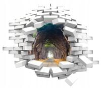 Naklejka samoprzylepna 3D drzewa tunel przyroda