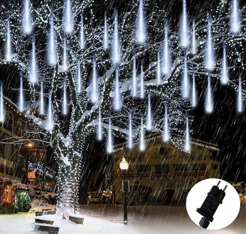 LAMPKI SOPLE ZEWNĘTRZNE CHOINKOWE METEORYT 360 LED ZIMNE 50 CM 10 SZT na Arena.pl