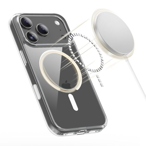 tech-protect flexair hybrid cc magsafe iphone 17 pro clear zdjęcie 4