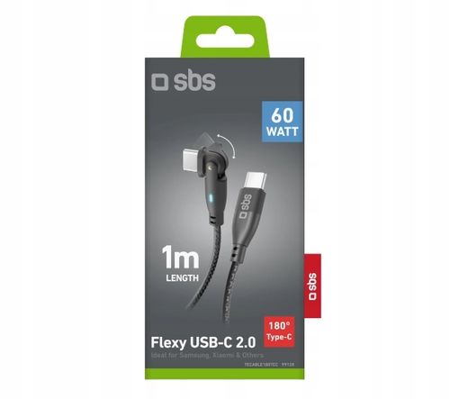 Kabel USB typ C SBS TECABLE180TCC Czarny na Arena.pl