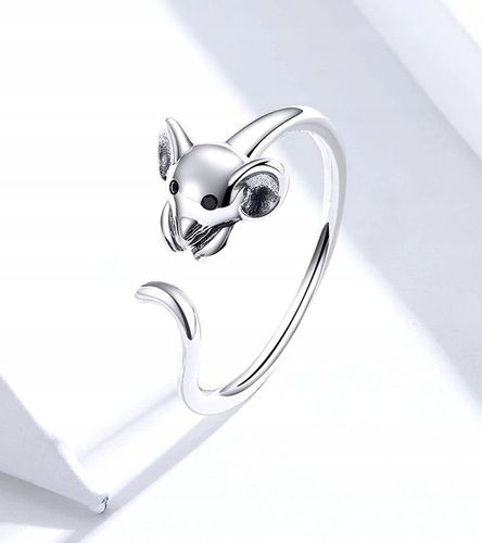 Pierścionek mysz myszka srebrny 925 regulowany na Arena.pl