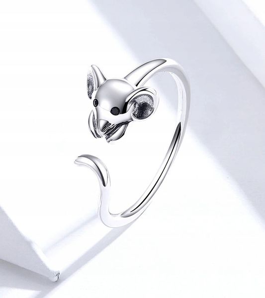 Pierścionek mysz myszka srebrny 925 regulowany zdjęcie 7