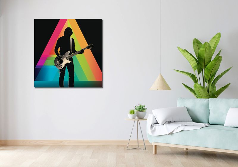 Obraz 90x90cm Pryzmat przez Gitarę zdjęcie 2