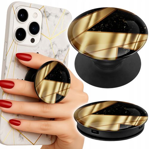 Uchwyt do telefonu Popsocket na palce/stojak - ZŁOTE ELEGANCKIE WZORY na Arena.pl