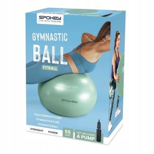 PIŁKA DO ĆWICZEŃ FITNESS REHABILITACYJNA GIMNASTYCZNA 55CM FITBALL ANTI-B na Arena.pl