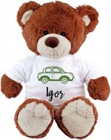 PLUSZOWY MIŚ brązowy z koszulką personalizowany HAFT dla dziecka + IMIĘ