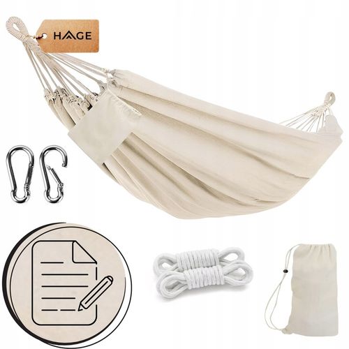 HAMAK OGRODOWY TURYSTYCZNY BOHO MOCNY 100x200cm 150kg TORBA BEŻ na Arena.pl