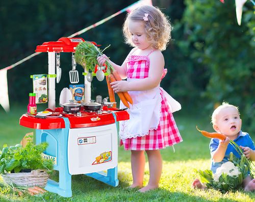 Kuchnia dla dzieci z piekarnikiem i zlewem Niebieska na Arena.pl