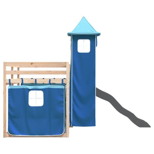 Łóżko na antresoli, ze zjeżdżalnią i zasłonkami, 90x200 cm na Arena.pl