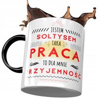 Kubek Czarny Dla Sołtysa Dla Mnie Przyjemność Z Nadrukiem Ze Zdjęciem