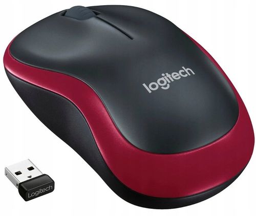 Myszka Bezprzewodowa Logitech M185 Czerwona USB 2.4GHz Optyczna IDEALNA na Arena.pl