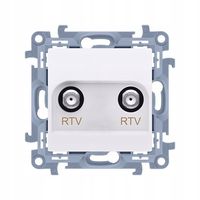 GNIAZDO ANTENOWE RTV-RTV DAB+ SIMON 10 BIAŁE