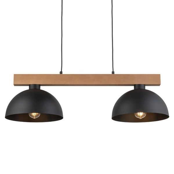 Podwójna lampa zwisająca rustykalna Oslo 4711 TK Lighting drewniana czarna zdjęcie 3