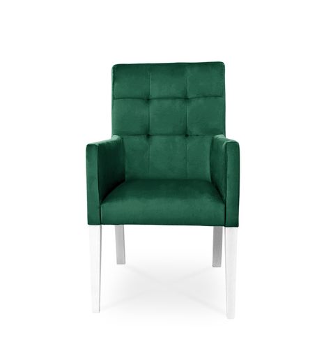 Fotel CAROL / zielony / noga biała / R38 na Arena.pl
