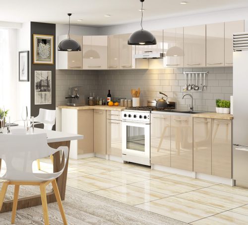 SZAFKA KUCHENNA OLIWIA S 90/90cm + BLAT BIAŁA / CAPPUCCINO POŁYSK na Arena.pl