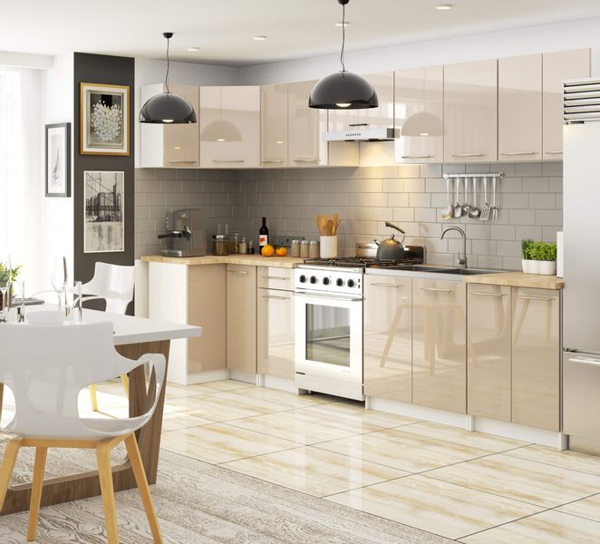 SZAFKA KUCHENNA OLIWIA S 90/90cm + BLAT BIAŁA / CAPPUCCINO POŁYSK zdjęcie 5