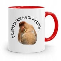 Kubek Czerwony Nosacz Janusz Robie Na Odpierdol Z Nadrukiem Ze Zdjęciem
