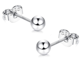 Delikatne srebrne kolczyki wkrętki gładkie kulki kuleczki 5mm balls srebro 925 SLBALL_5MM