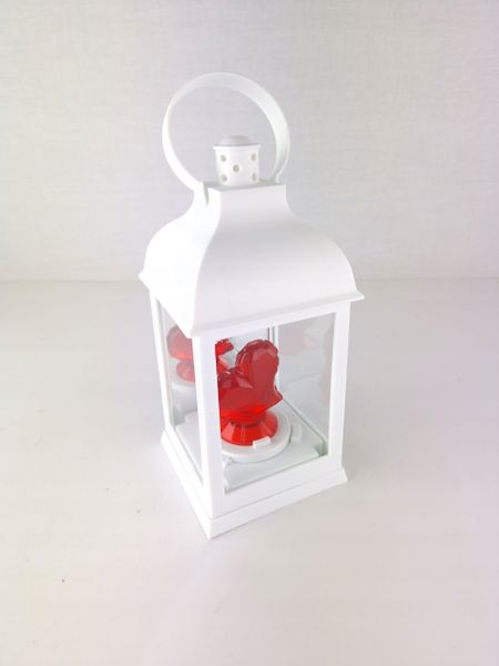 LATARENKA LED LAMPION ZNICZ SERCE NA BATERIE DEKORACYJNA BIAŁA WKŁAD KOLORY zdjęcie 2