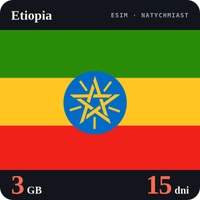 Karta eSIM Internet Etiopia 3 GB na 15 dni - bez rejestracji