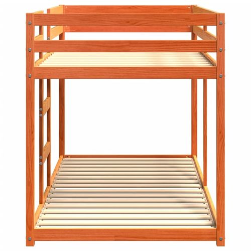 Łóżko piętrowe, woskowy brąz, 90x200 cm, lite drewno sosnowe na Arena.pl