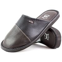 Domowe klapki męskie 61C01 skórzane 44