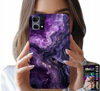 ETUI DO OPPO RENO7 4G - FIOLETOWY MARMUREK MODNE KOBIECE + SZKŁO