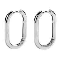 Kolczyki srebrne posrebrzane owalne geometryczne stal chirurgiczna