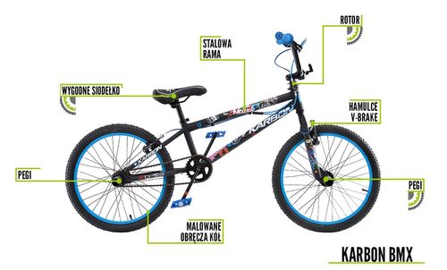 Rower 20 KARBON BMX 10 czarny na Arena.pl