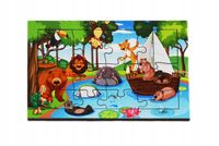 Drewniana kolorowa układanka dla dzieci Zabawka PUZZLE ZWIERZĘTA 12 el