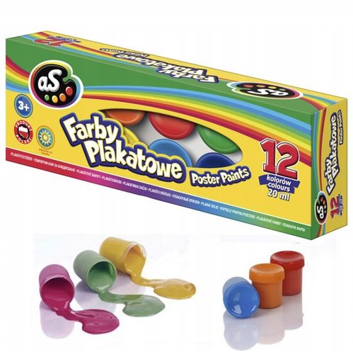 AS Farby plakatowe 12 kolorów - 20 ml na Arena.pl
